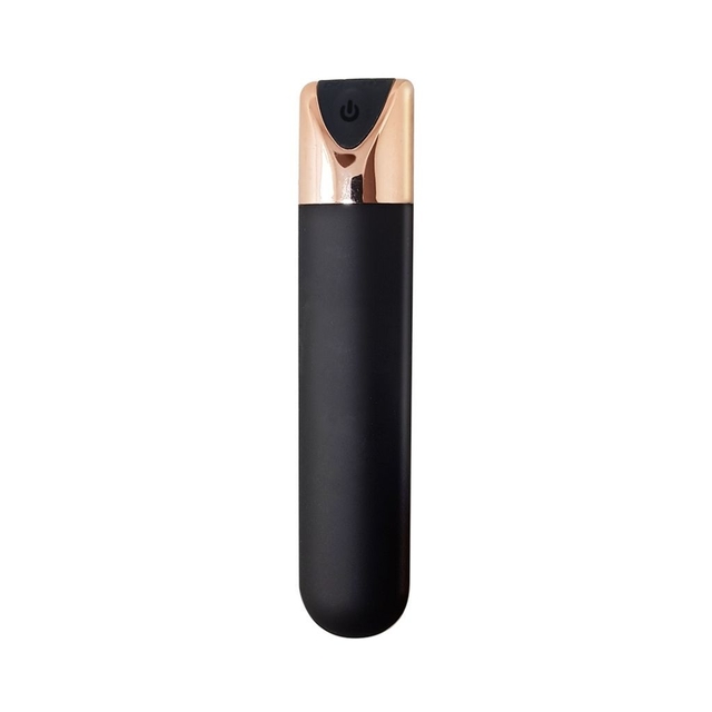 [4806-64] Rechargeable Bullet Gold Grande (SHANGAI CAFÃ‰) Punta Dorada 8,5 cm x 1,8 cm