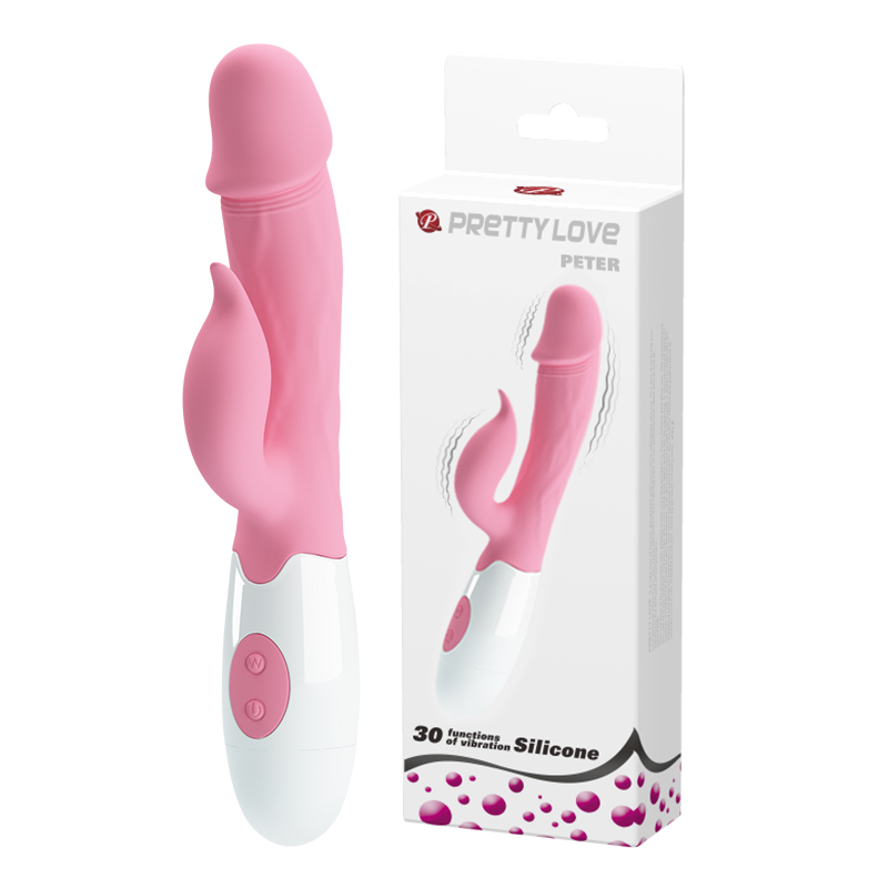 [BI-014706] PETER - Vibrador con estimulador - Violeta
