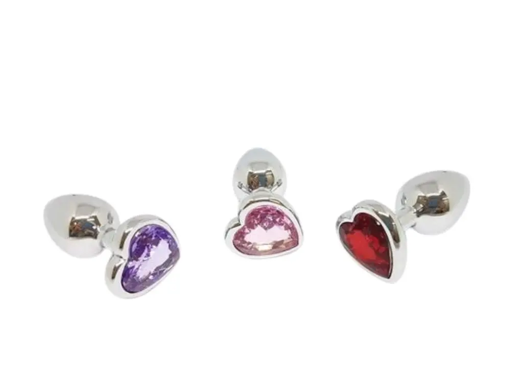[FT-100234] Plug Anal Metal con Joya Corazon Small colores surtidos.