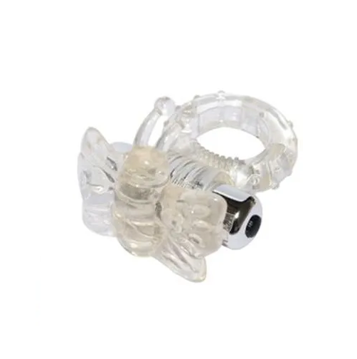 Anillo Vibrador Mariposa Transparente