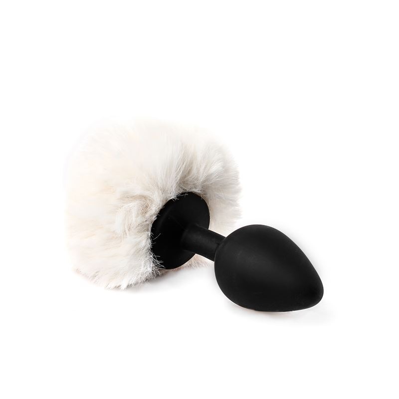 Plug Anal Silicona Cola Conejo Pompon Mediano