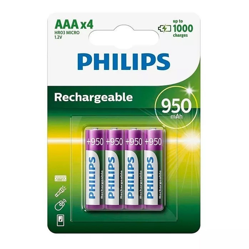 [P14-4] Pila Recargable AAA Philips x 4