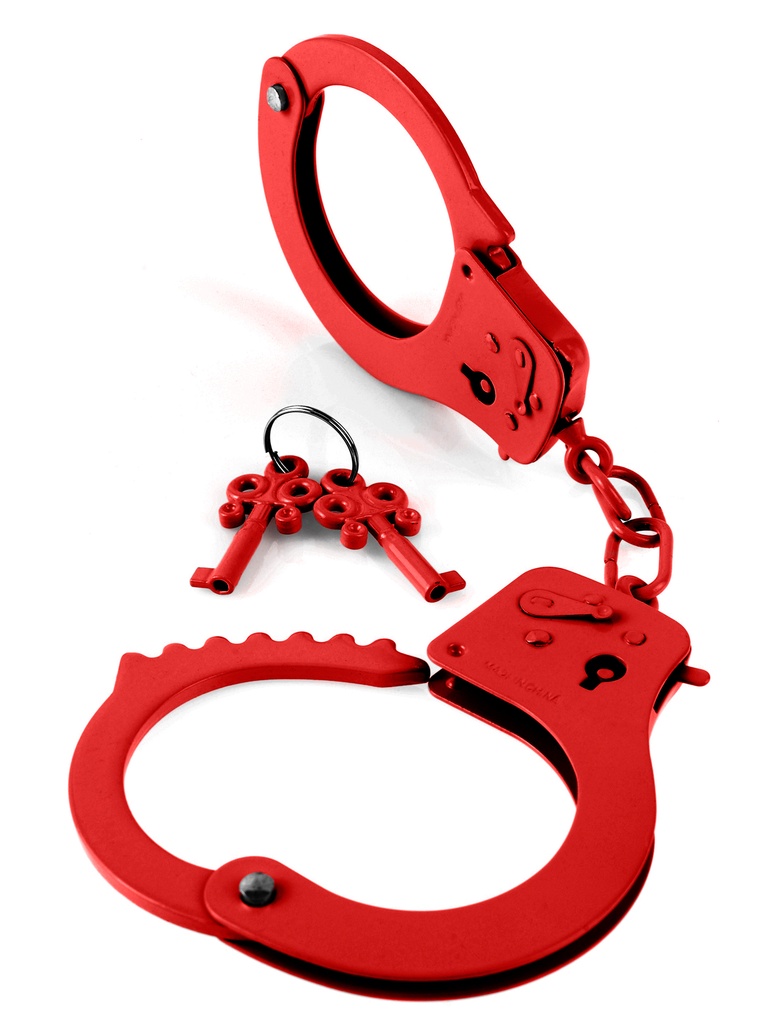 [PD3801-15] Designer Metal Handcuffs Red