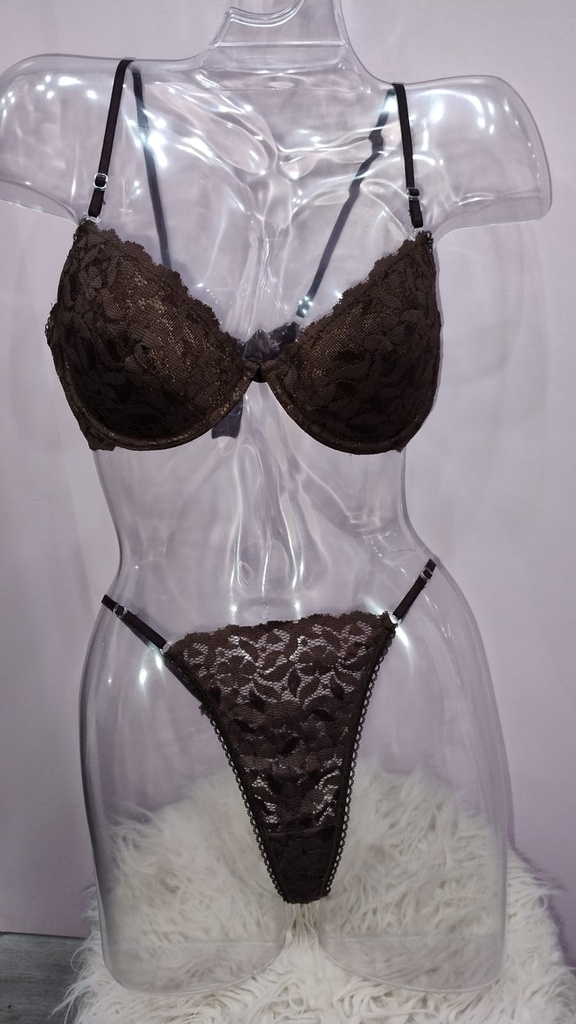 Conjunto Puntilla Chocolate