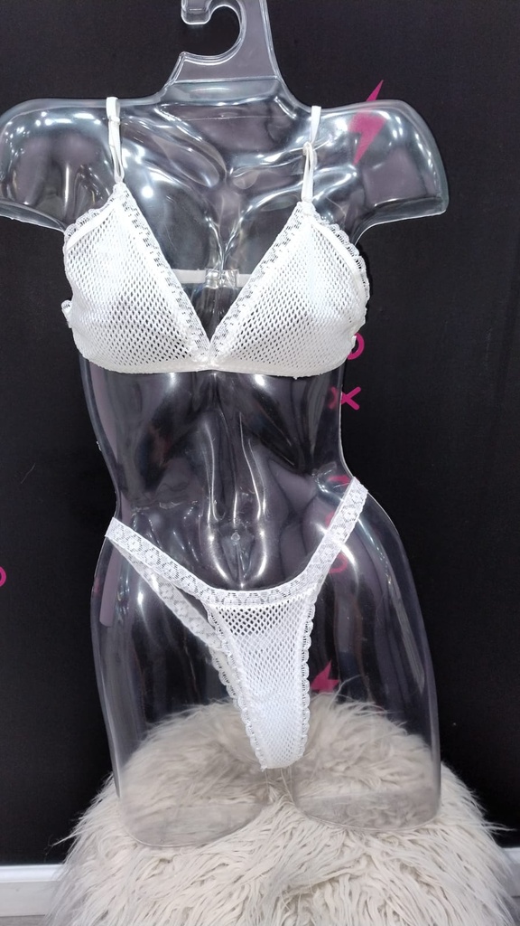 [PSN301BLA] Conjunto con Puntilla (Blanco)