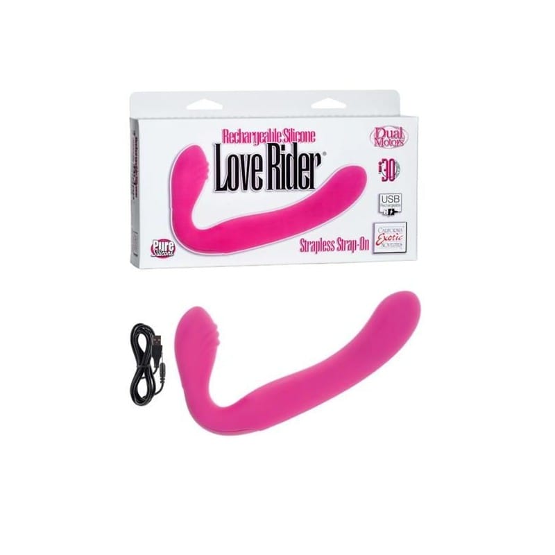 Love Rider Strap-On Rechargeable - Fuccia