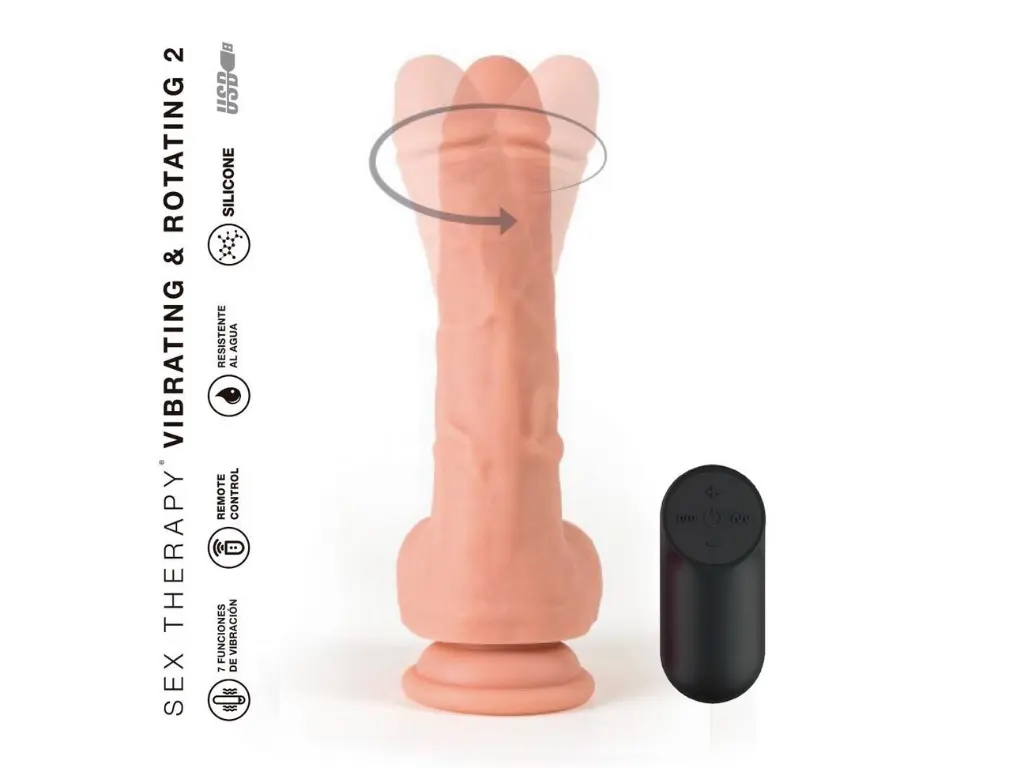 Vibrador con Rotacion Recargable con Control