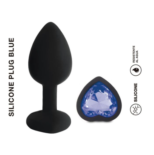 [ST-BY17-154-BLUE] Plug Silicona Corazon Blue M