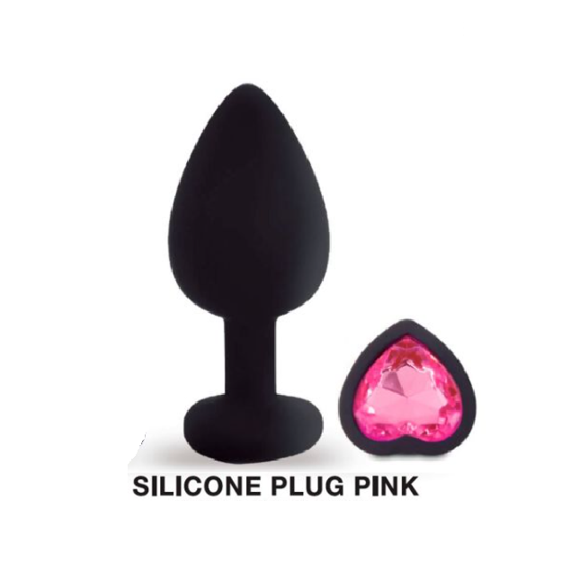 PLUG SILICONA CORAZON PINK MEDIUM
