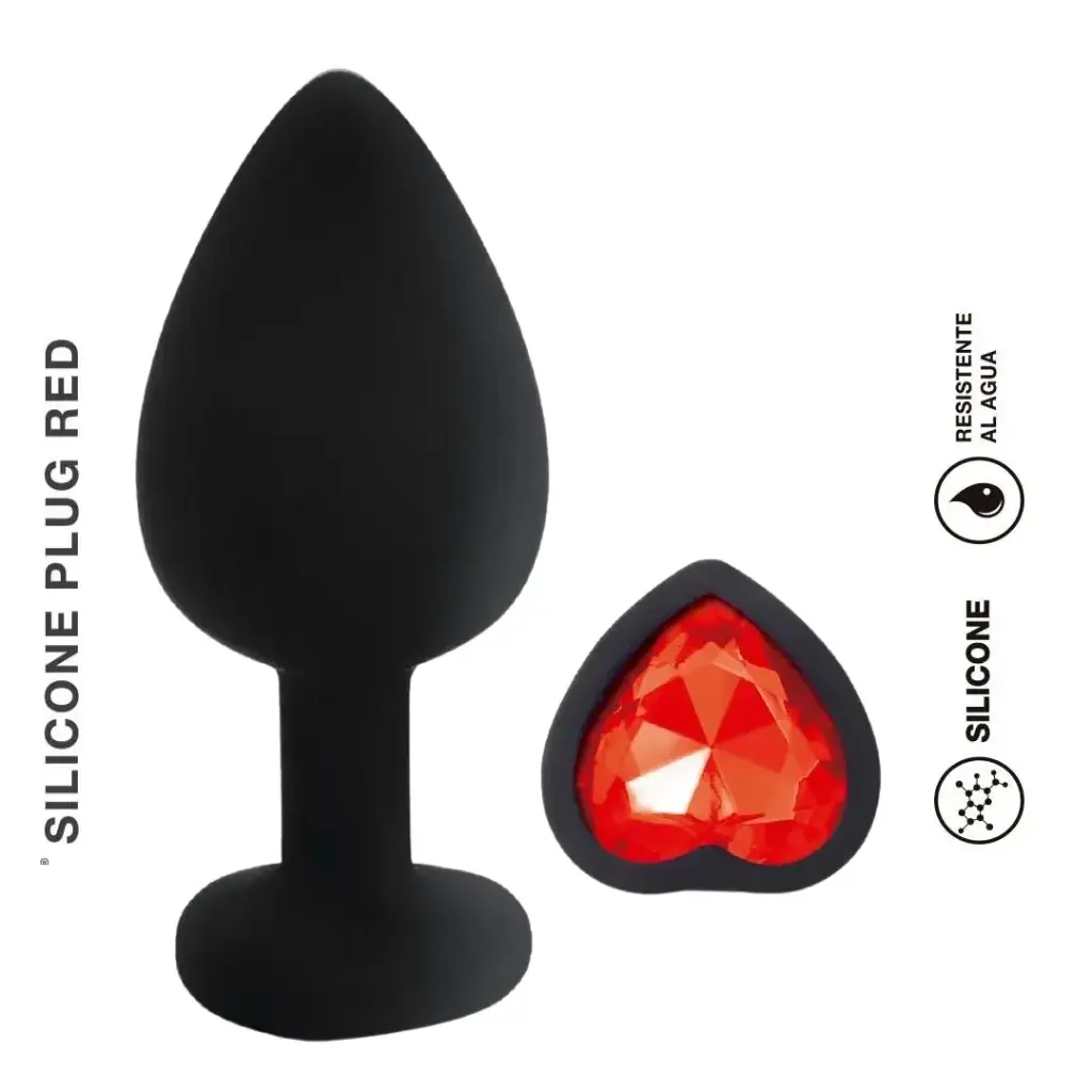 [ST-BY17-154-RED] PLUG SILICONA CORAZON RED MEDIUM