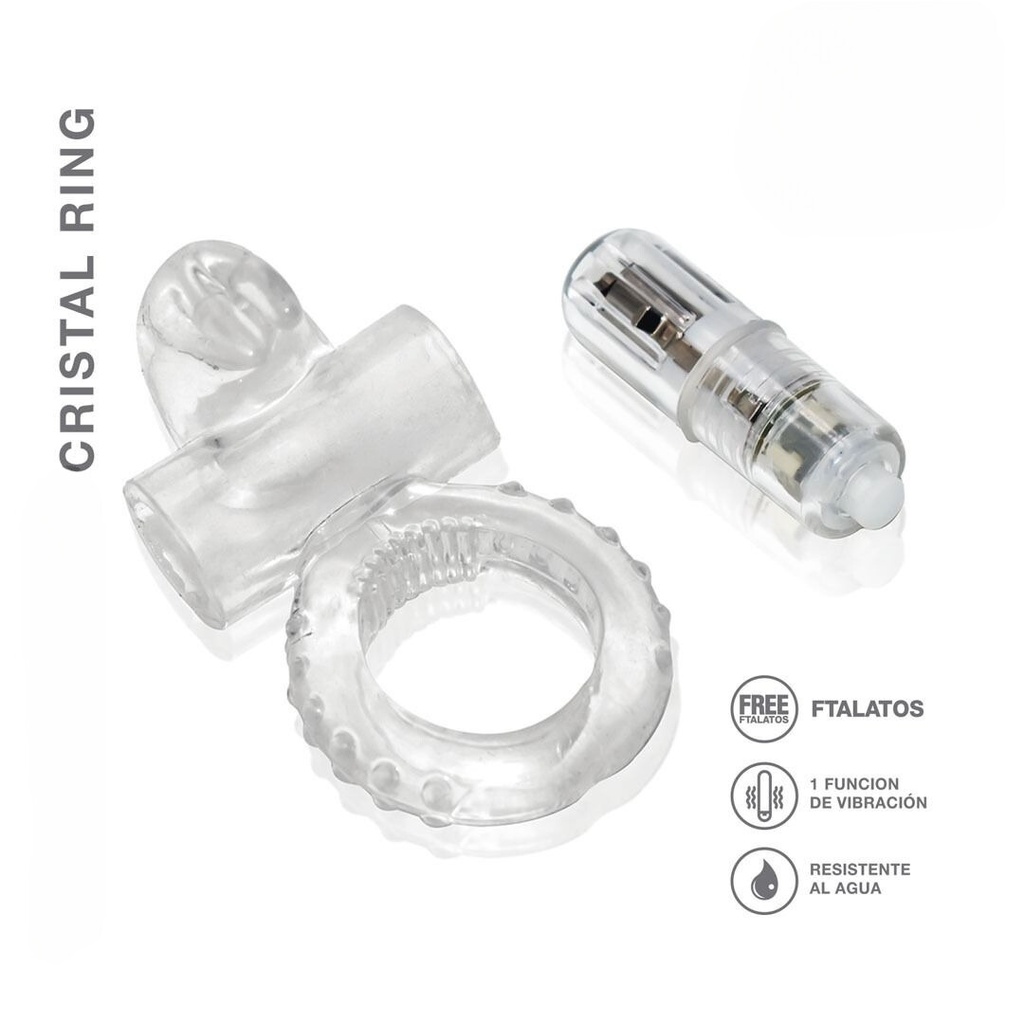 [ST-CR-0047] Anillo Vibrador Transparente - CRISTAL RING
