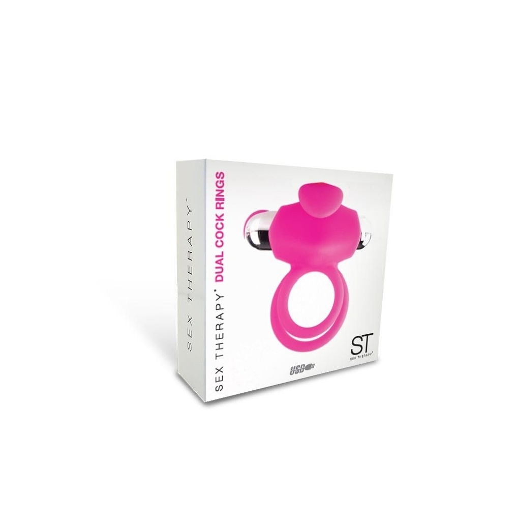 [ST-LY62A02-027] Dual Cock Ring usb - Pink