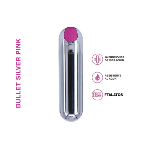 Bala Vibradora - Bullet Silver Pink