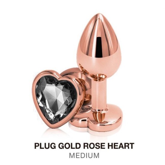 PLUG GOLD ROSE HEART BLACK M