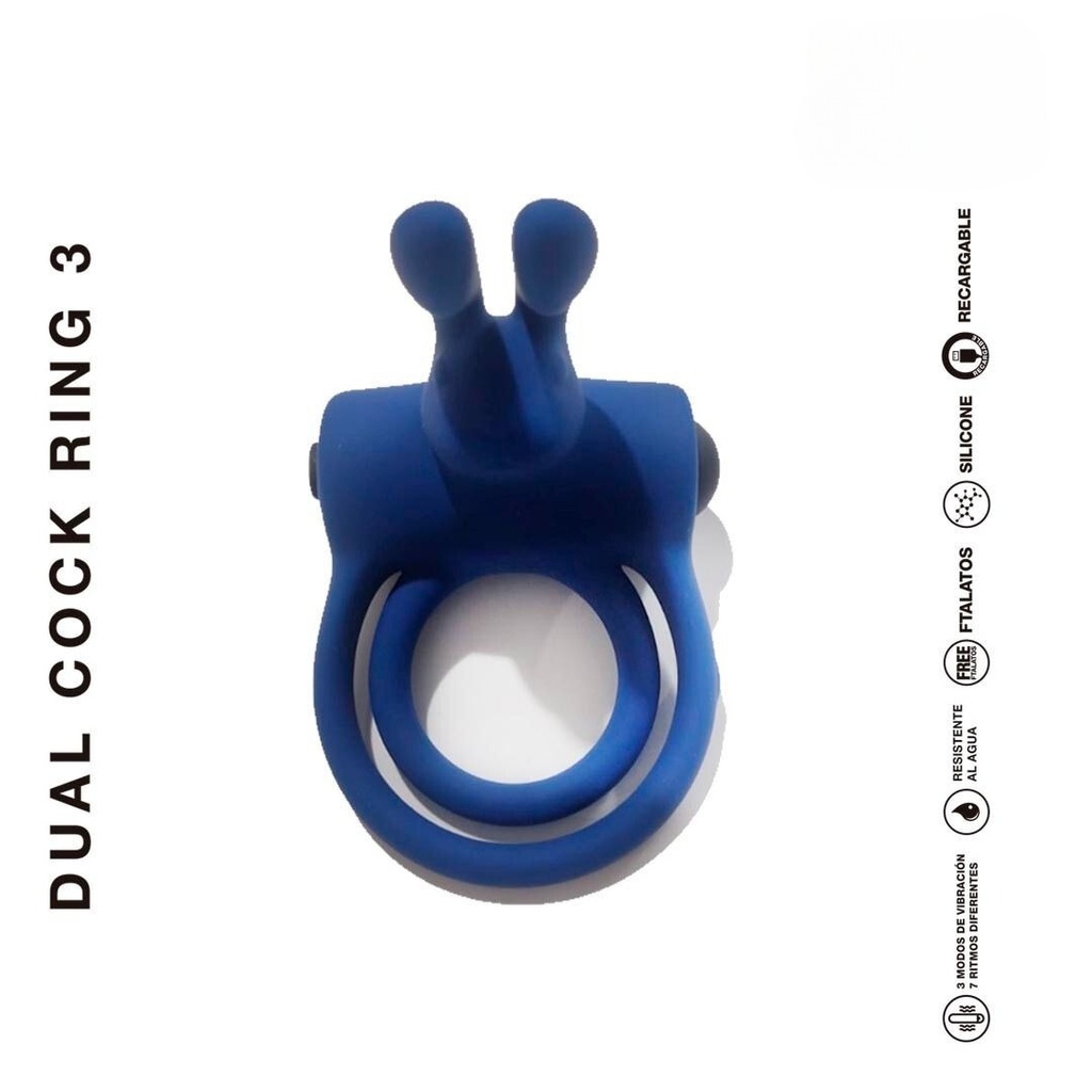 Anillo Vibrador Doble Recargable