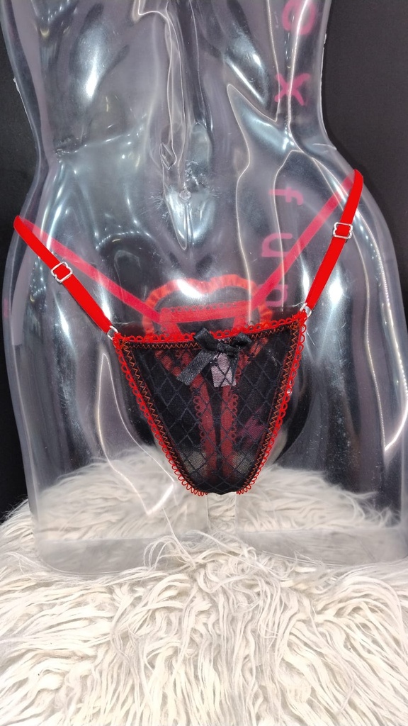 [SXT-CE04] Tanga Celebrity (Negro y Rojo)