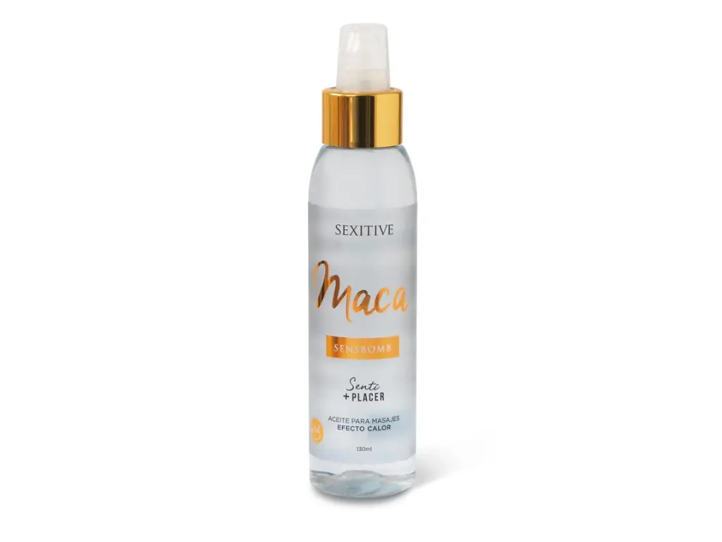 Aceite masajes SensBomb efecto calor - MACA 130 ml