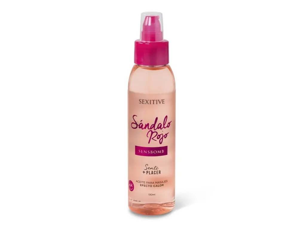[SXT-S04] Aceite masajes SensBomb efecto calor - SANDALO ROJO 130 ml