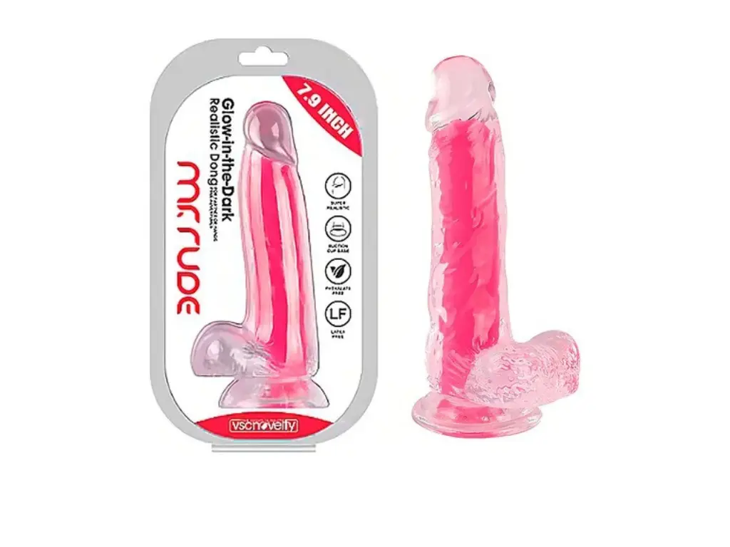 [VN-210100-Pink] Mr. Rude 7.9”Glow-in-the-Dark Dong Pink