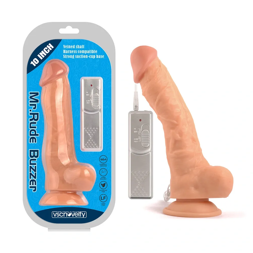 [VN-210105-FLESH] Dildo Con Ventosa y Vibracion Con Control 25 Cm