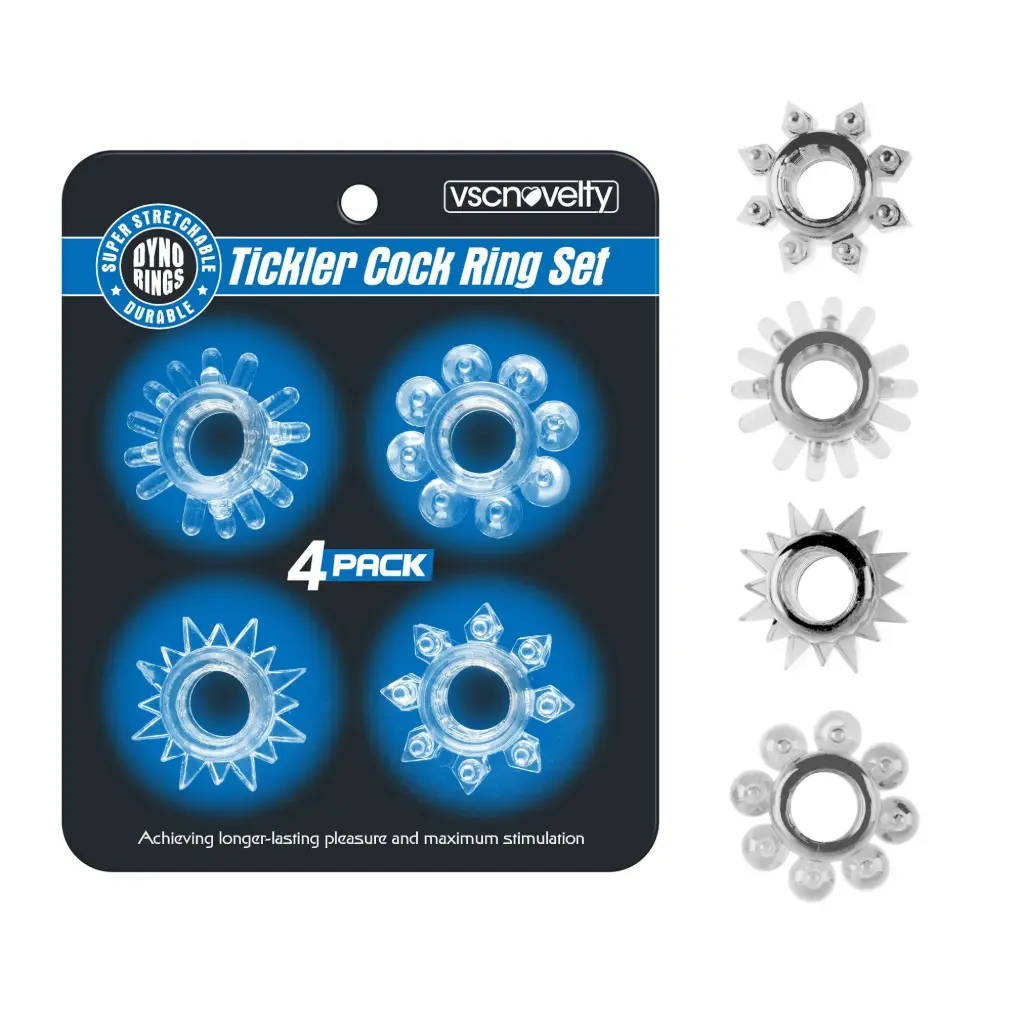 [VN-343003-Clear] Tickler Cock Ring Set Clear