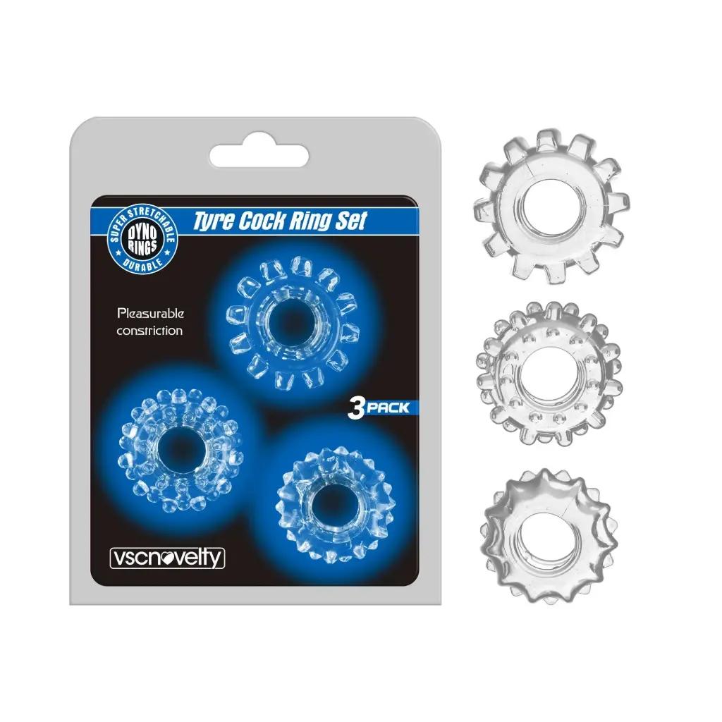 [VN-343004-Clear] Super-stretchy Tyre Cock Ring Set Clear