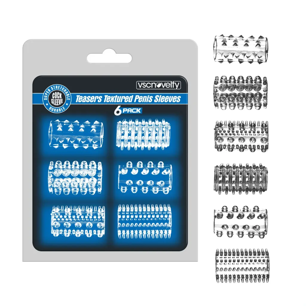 [VN-343005-Clear] Teasers Textured Penis Sleeves Clear