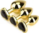 Plug Anal Dorado de Corazon Negro - S
