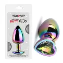 Jewelled Secret Heart Butt Plug Rainbow -Large
