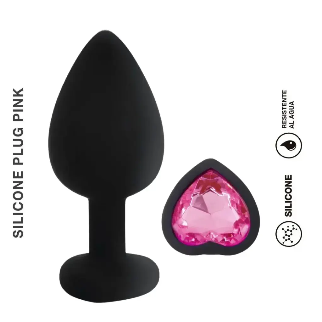 Plug Silicona Corazon Large - Rosa