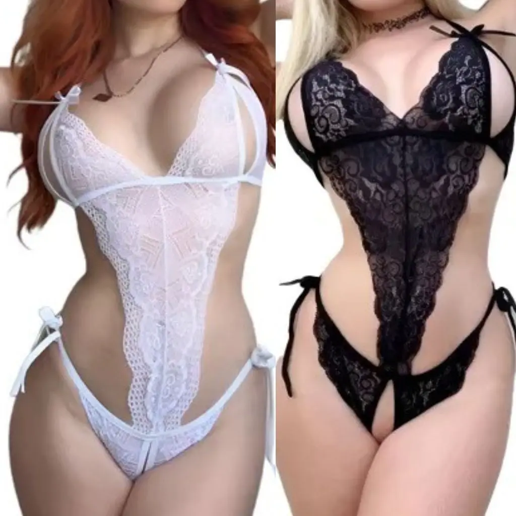 Body Abierto De Encaje Sexy Trikini