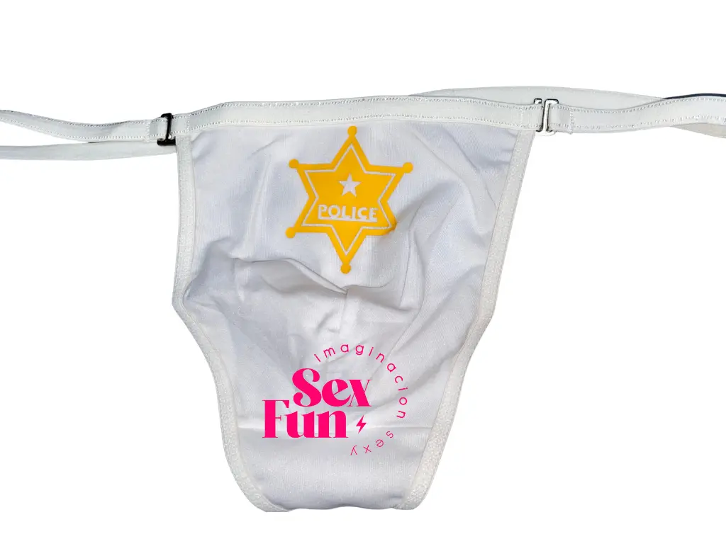 [PS140BLA] Tanga Less Fantasia Police (Blanco)