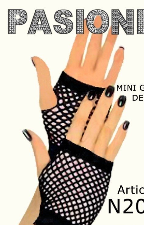 Mini Guantes De Red Sin Dedos Pasionel N203 (BLA)