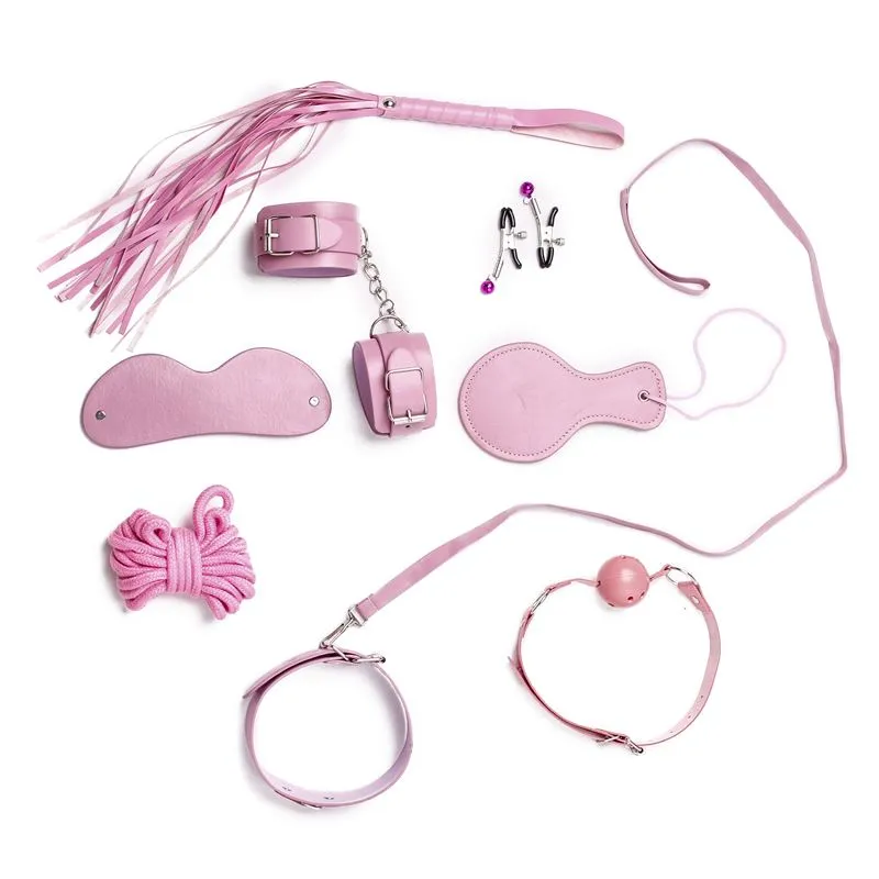 [FTM-006-PK] Kit Bondage 8 Piezas Rosa