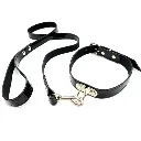 Collar c/ Correa Charol Símil cuero