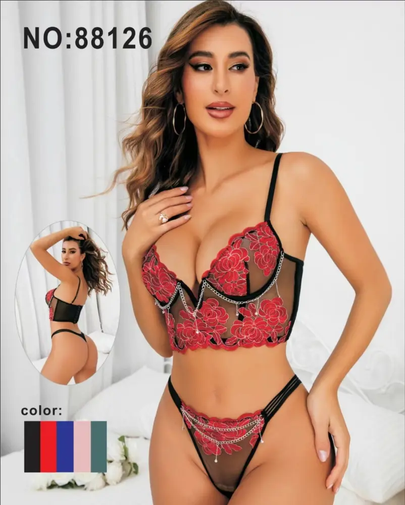 [DL88126TMRJO] Conjunto Corset + Less (TM, Rojo)