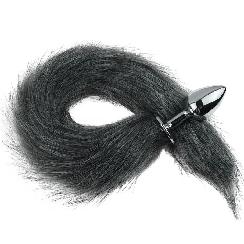 [FT-570527] Plug Anal Cola Metal Pequeño Negro