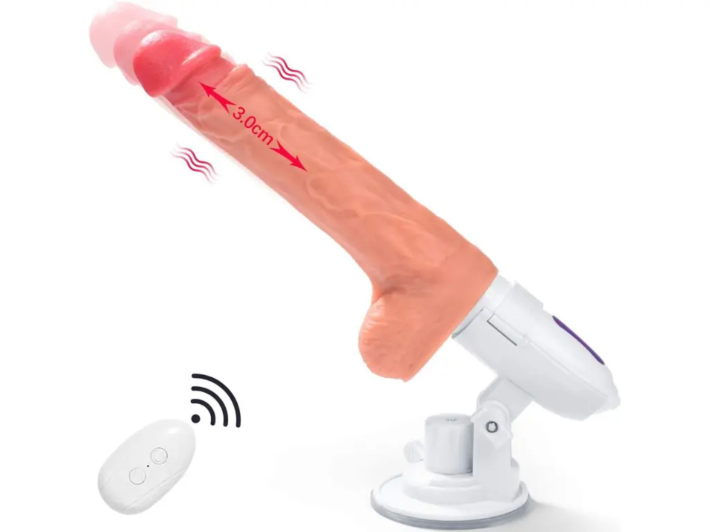 Dildo Vibrador con soporte y movimiento