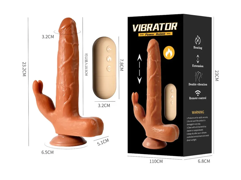 [LL-2322] Dildo Vibrador Ultra Realistico Giratorio Y Ventosa Color Marrón