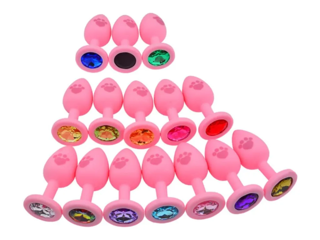[LS-GJ-07] Plug Siliconado Rosa con Garrita - S