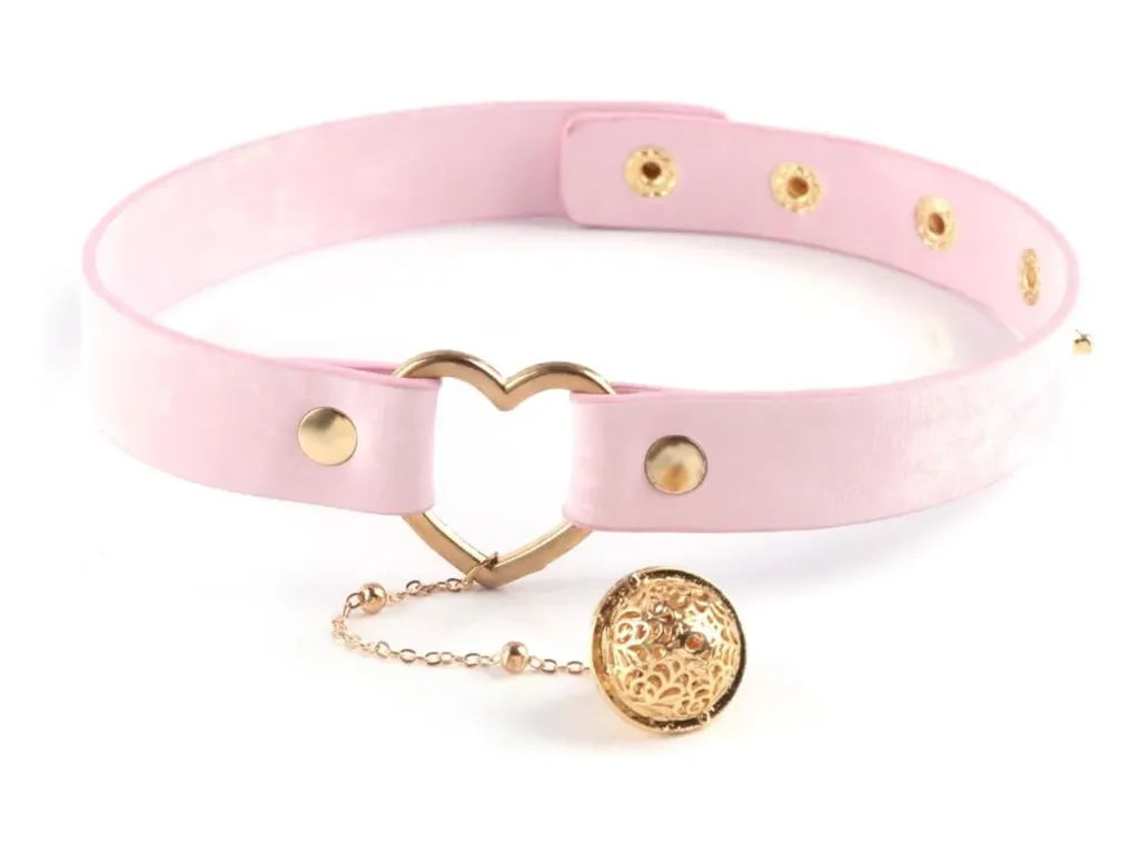 Collar con Cascabel Rosa