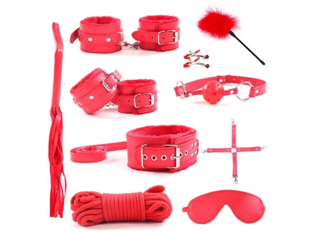 [TZ-1007] Kit BDSM 10 Piezas Rojo