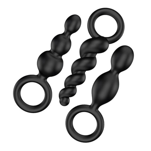 [EE73-774-0118] Booty Call Plugs Black x3 by Satisfyer