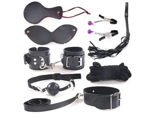 [FTM-006-BK] Kit Bondage 8 Piezas Negro