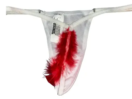 Micro tanga con pluma trasera