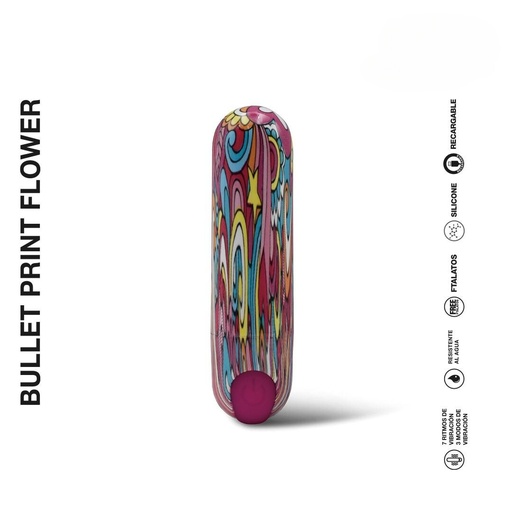 [ST-BU-0060-FLOWER] Bullet Print Flower - Bala Vibradora Recargable