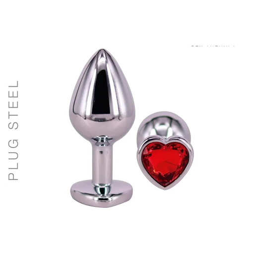 [ST-RY-015-RED] Plug Metal Corazon Red Large