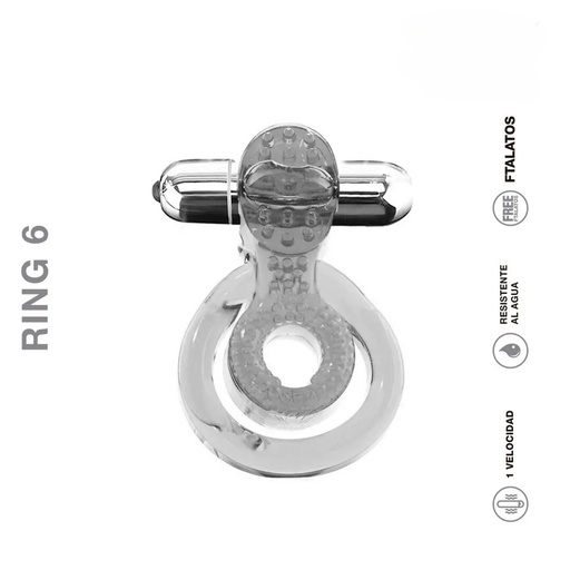 [ST-SWD168-CLEAR]  Anillo Doble Transparente - Ring 6